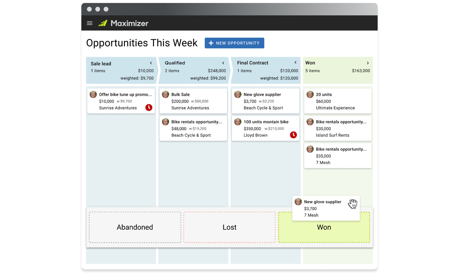 screenshot of Maximizer CRM